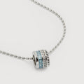 Silver-Tone Blue Crystal Barrel Pendant Necklace