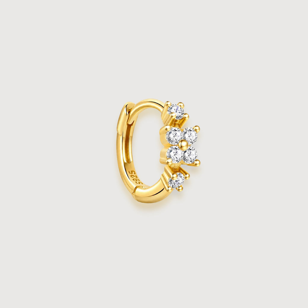 Floral 5A Zircon Huggie Hoop Earrings