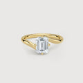 18K Gold-Plated S925 Emerald-Cut Zircon Ring