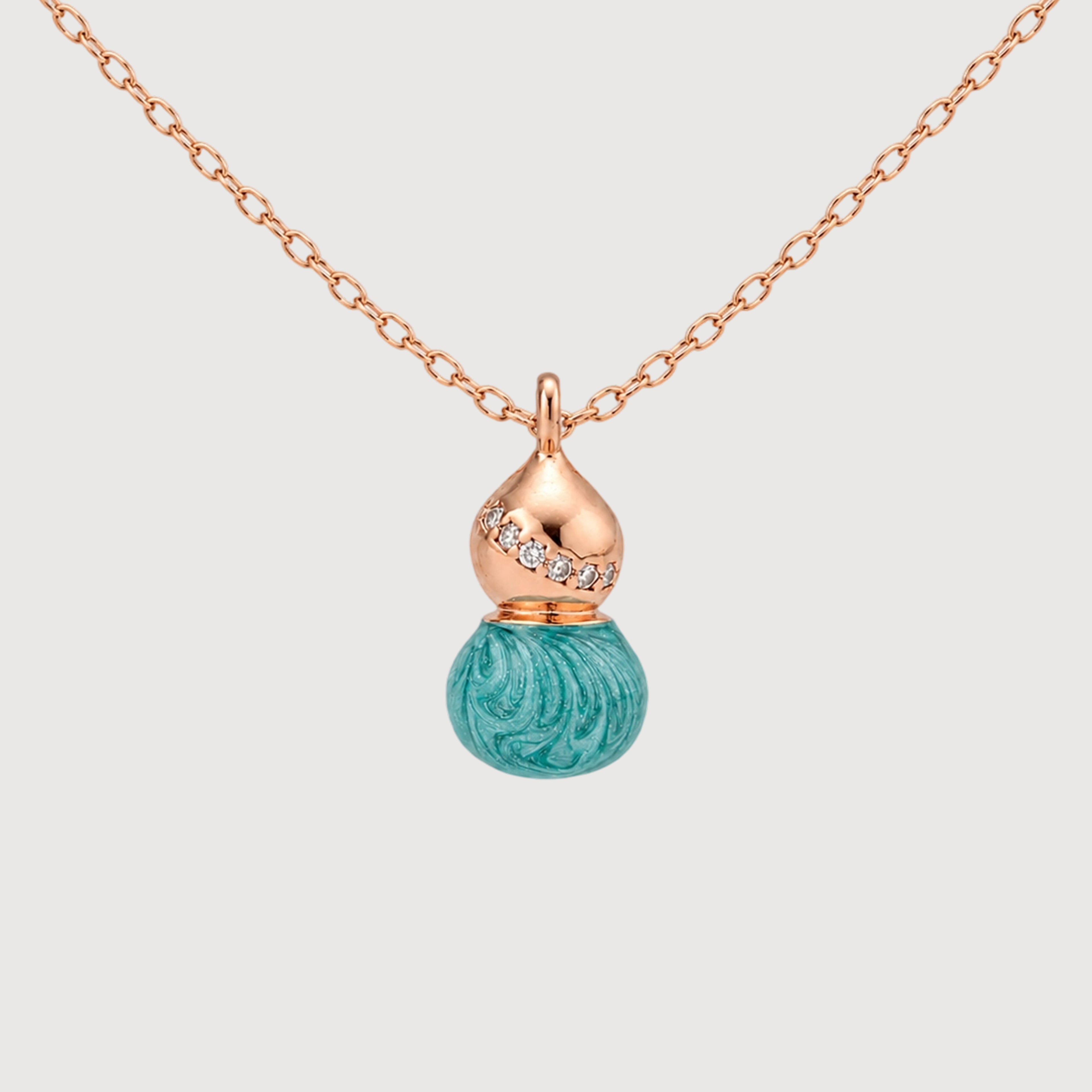 Turquoise-Tone Zircon Necklace