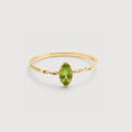 18K Gold-Plated S925 Peridot Marquise Ring