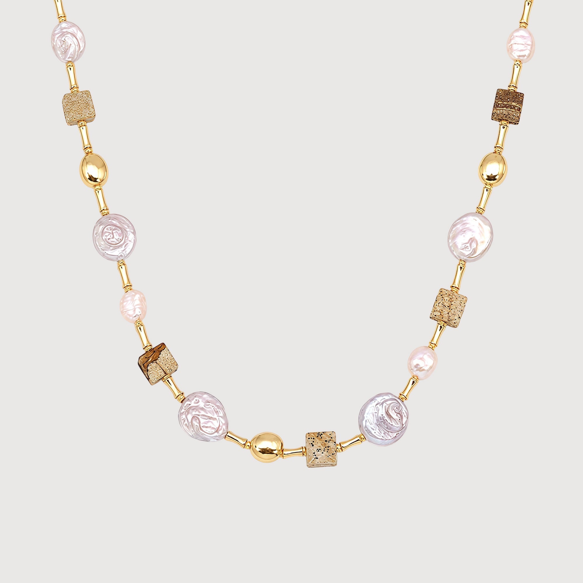 Baroque Pearl Picture Jasper Necklace