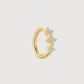 Crystal Floral Accent Hoop Earrings