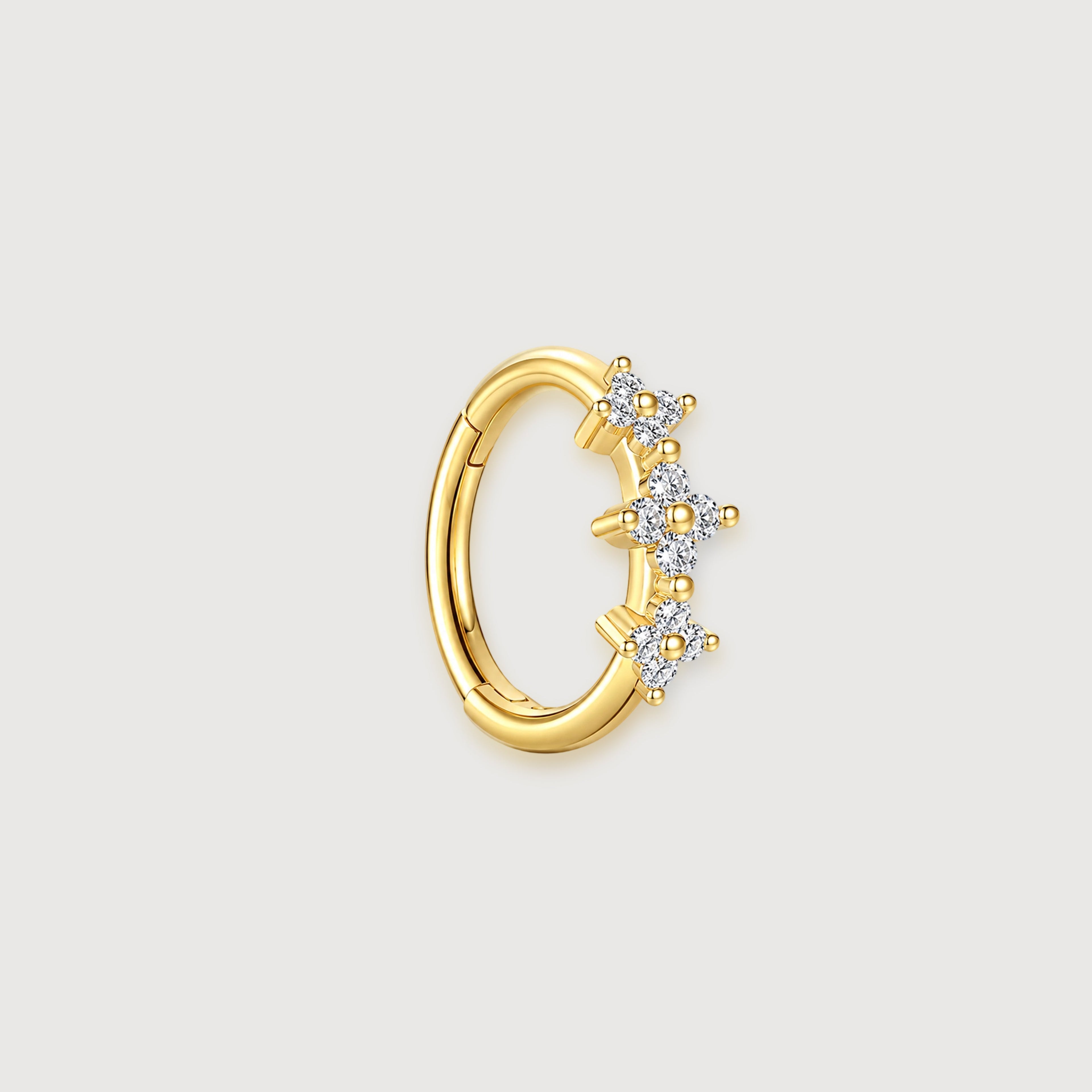 Crystal Floral Accent Hoop Earrings