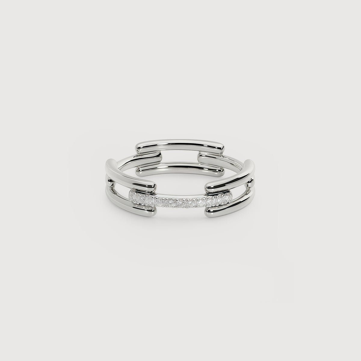 S925 CZ Multi-Band Adjustable Ring