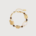 18K Gold-Plated Abalone & Tiger Eye Bracelet