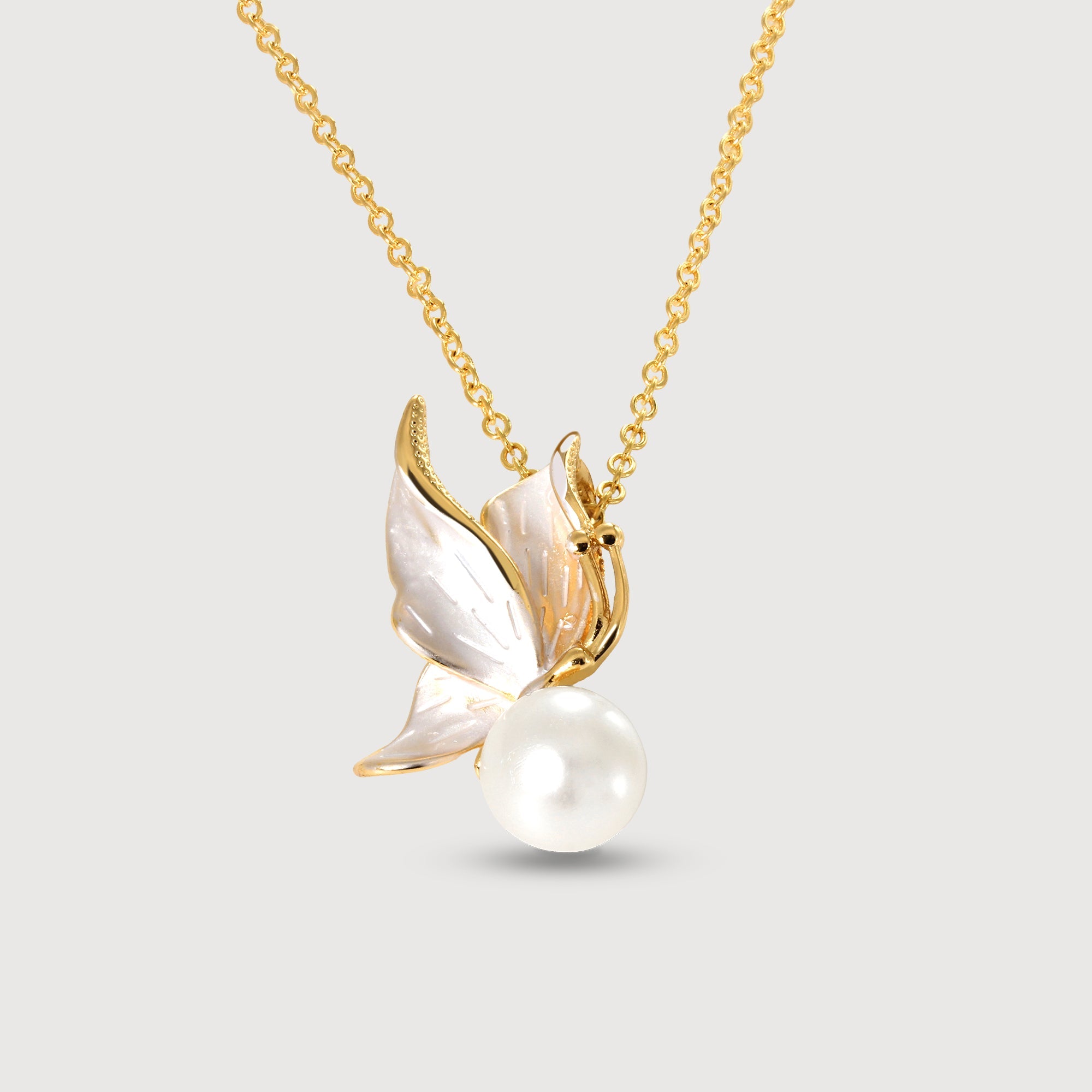 Pearl Butterfly Pendant Necklace