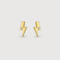18K Gold-Plated S925 Lightning Bolt Stud Earrings