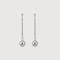 Sterling Silver Chain Pearl Drop Earrings
