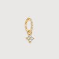 Crystal Four-Point Drop Hoop Earrings