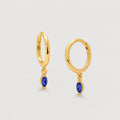 Marquise Natural Stone Huggie Earrings