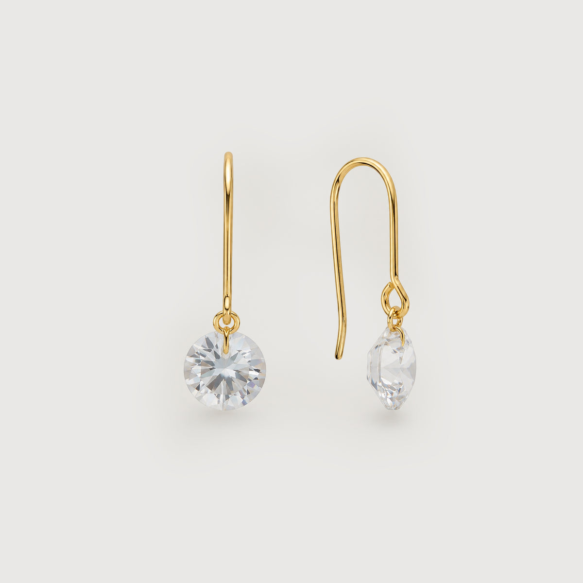 18K Gold-Plated S925 5A Zircon Hook Drop Earrings