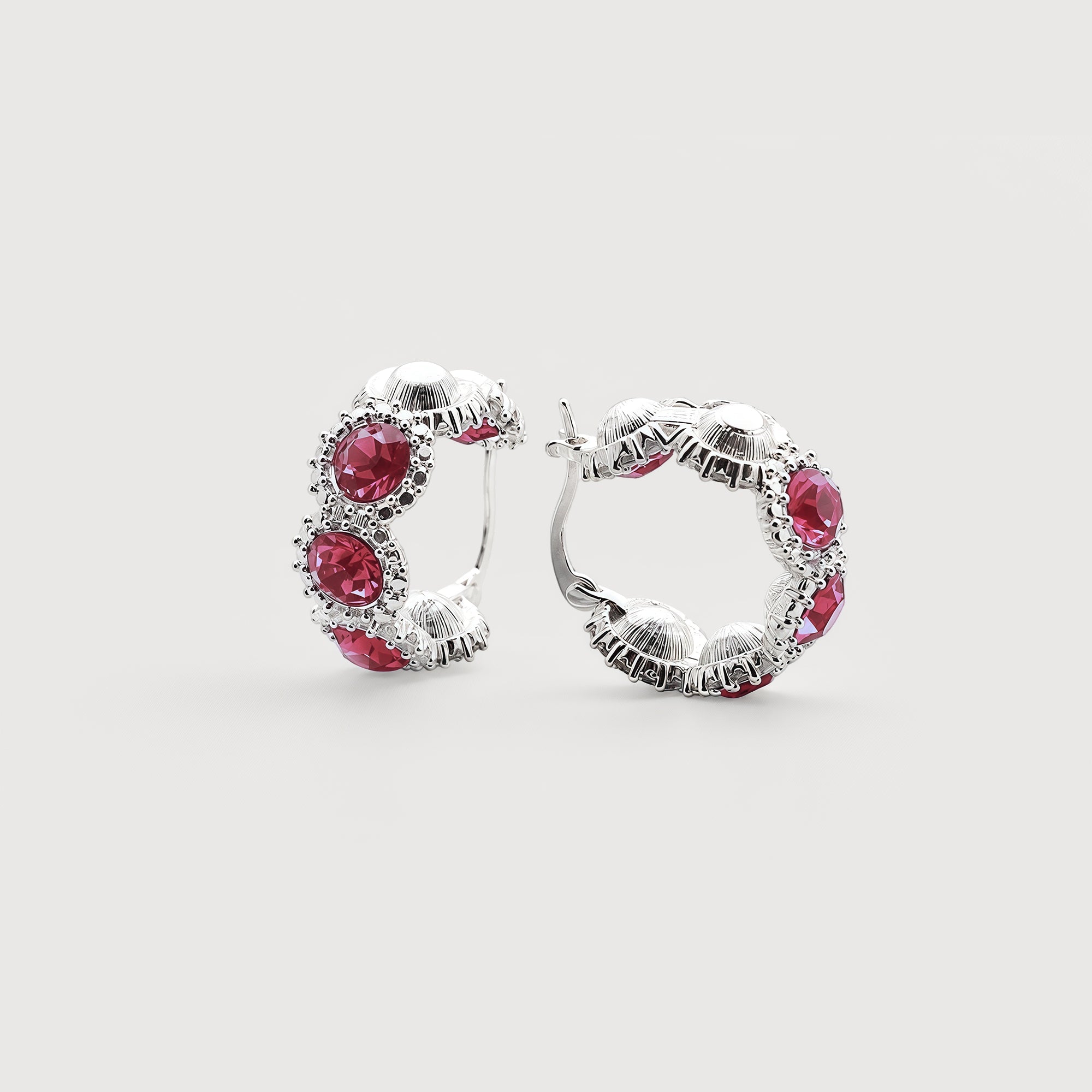 Zircon Cluster Leverback Hoop Earrings