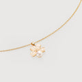 Pearl Floral Gold-Plated Brass Pendant Necklace