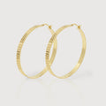 Textured Gold-Tone Large Hoop Earrings
