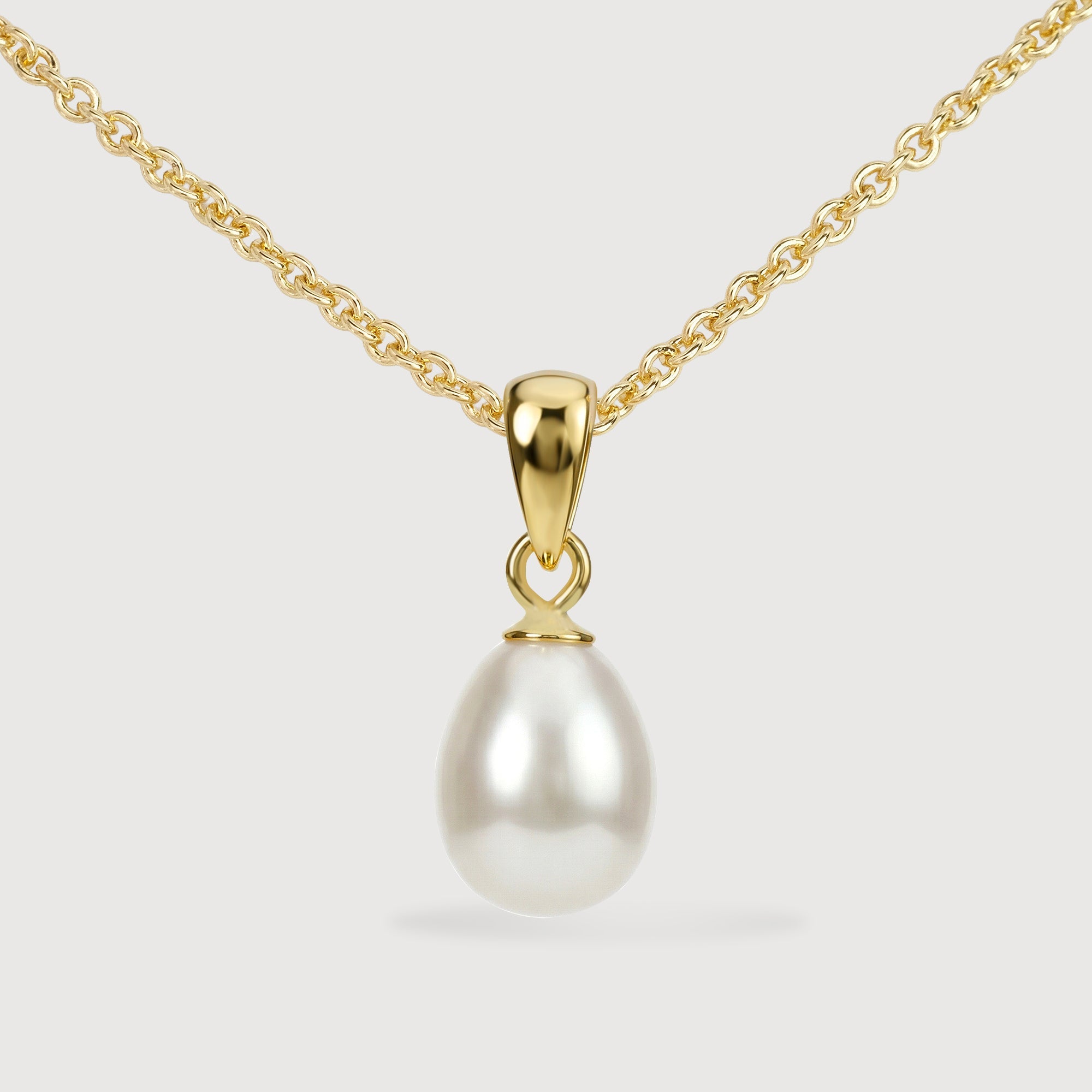Gold-Plated Sterling Silver Pearl Necklace