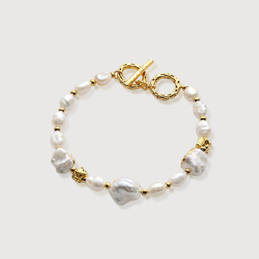 18K Gold-Plated Irregular Baroque Pearl Bracelet