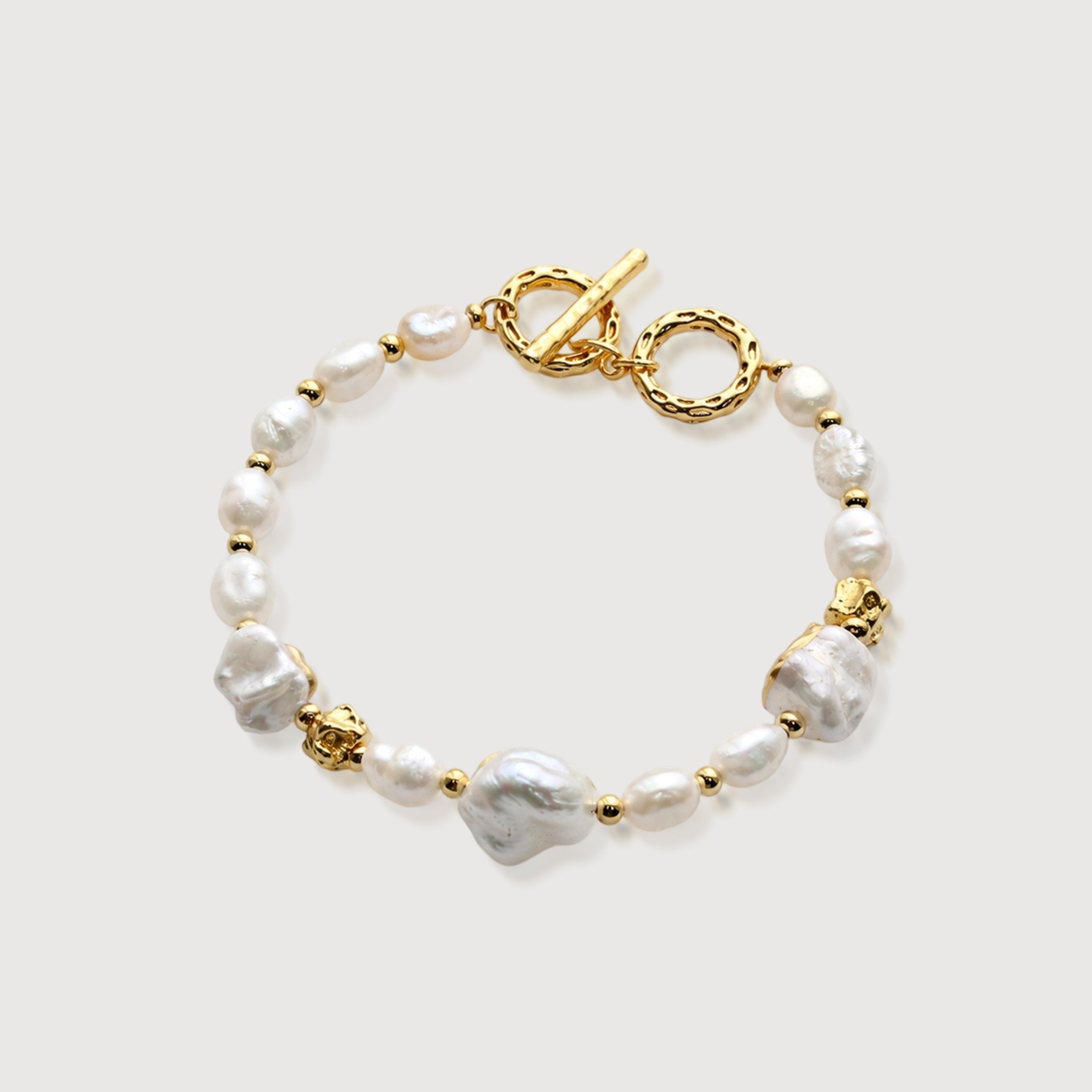 18K Gold-Plated Irregular Baroque Pearl Bracelet