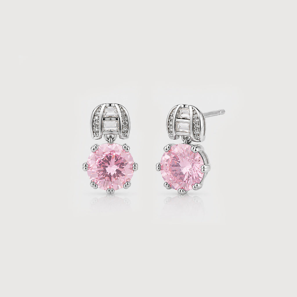Crystal Round Drop Stud Earrings