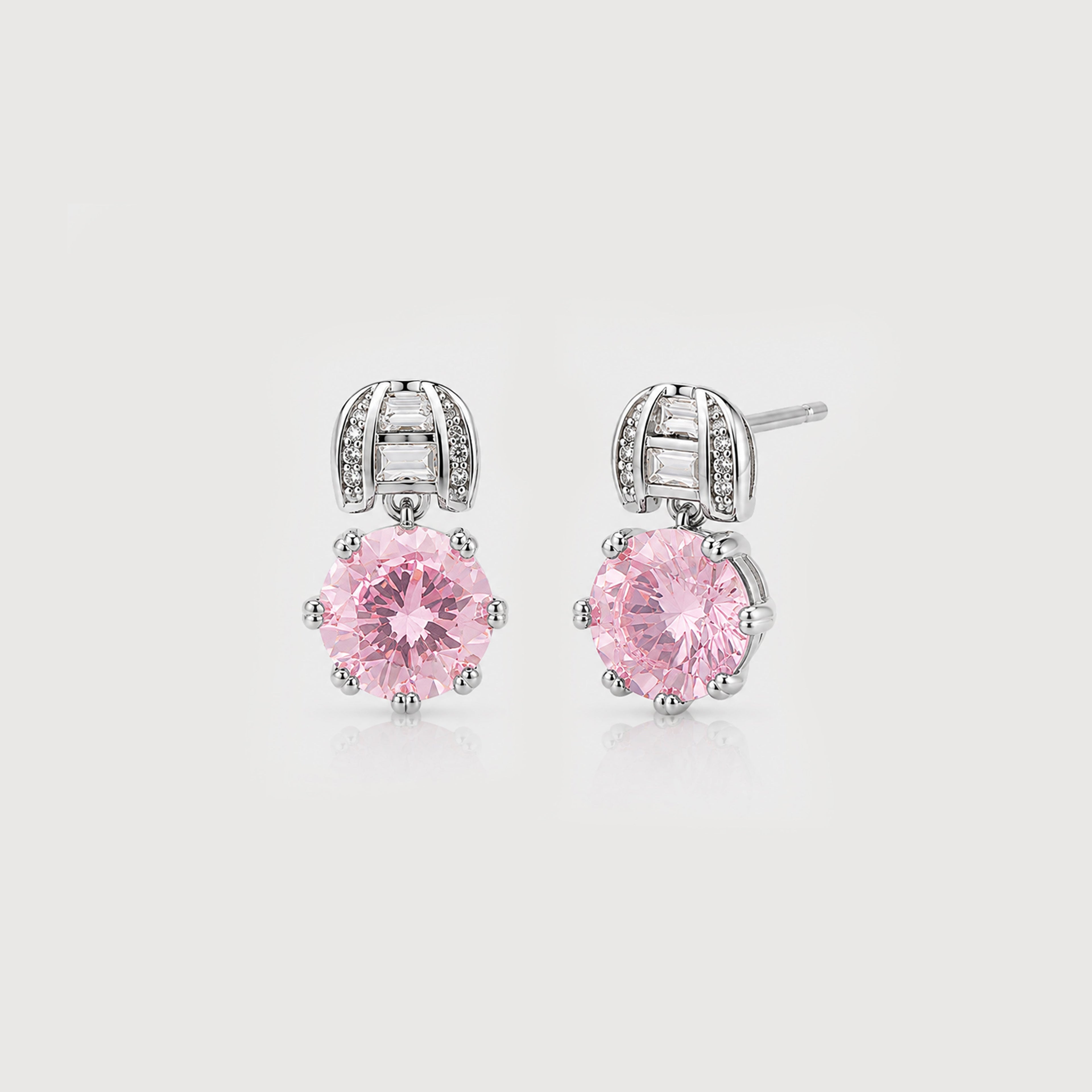 Crystal Round Drop Stud Earrings