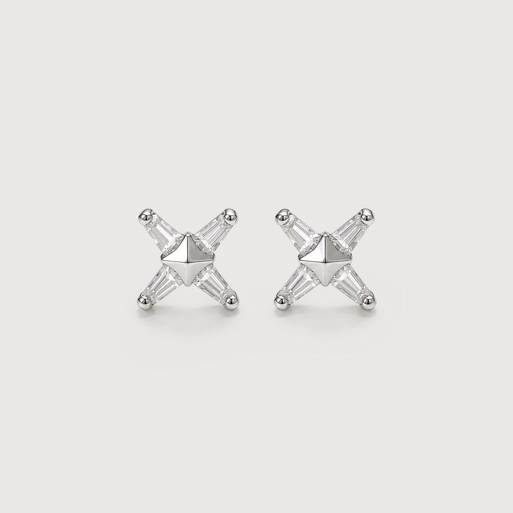 Real Gold-Plated S925 Geometric Star Stud Earrings