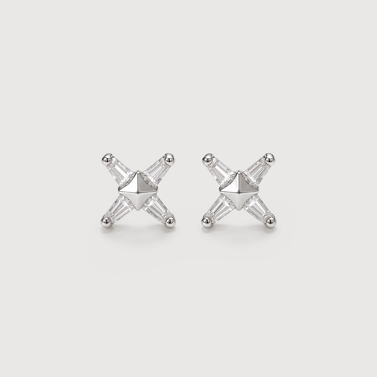 Real Gold-Plated S925 Geometric Star Stud Earrings