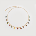 Multicolor Glass Crystal Charm Necklace