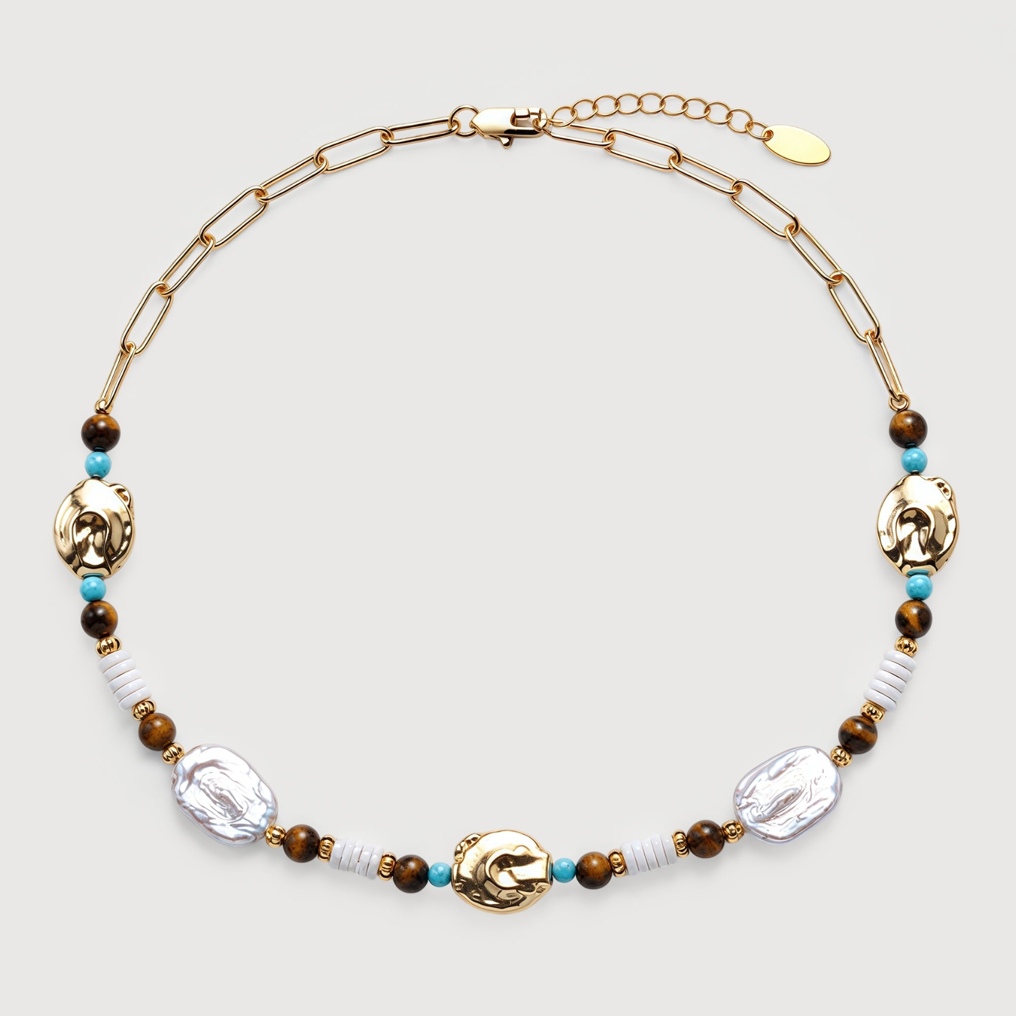 Baroque Pearl Natural Stone Beaded Necklace