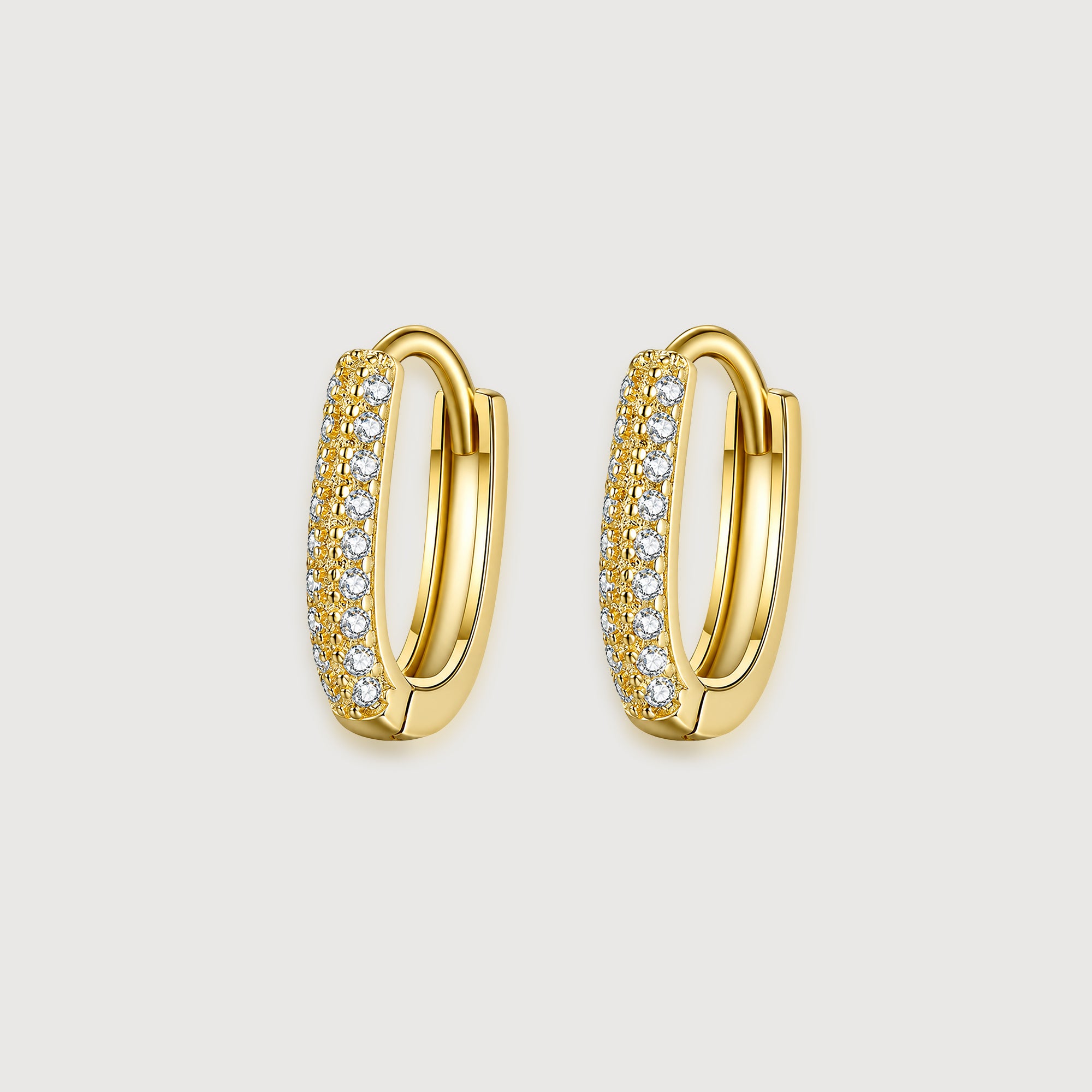 Gold-Plated Zircon Huggie Hoop Earrings