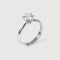 S925 Silver 2 ct Moissanite Six-Prong Ring