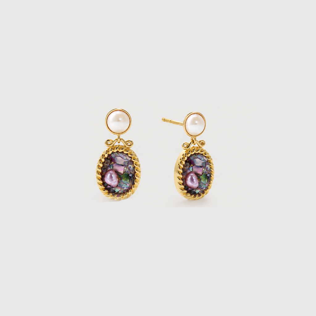 Freshwater Pearl & Shell S925 Drop Earrings