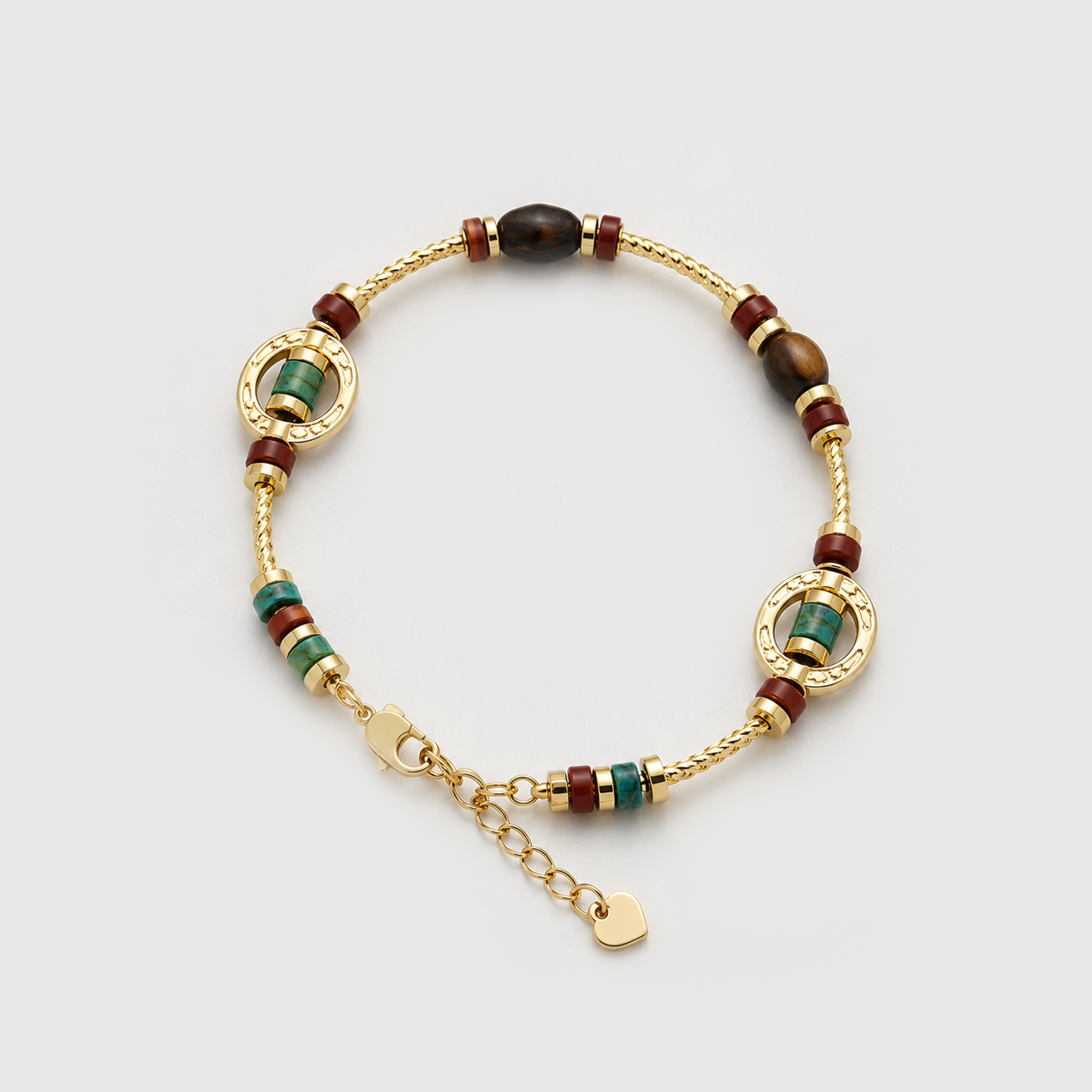 Gold-Plated Mixed Natural Stone Bracelet