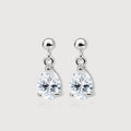 Pear-Cut Zirconia Silver Drop Earrings