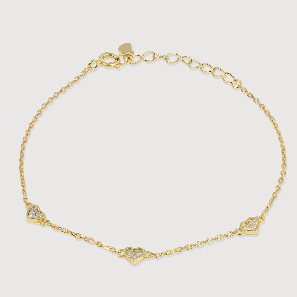 Heart S999 Silver Chain Bracelet with Color Variants