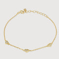 Heart S999 Silver Chain Bracelet with Color Variants