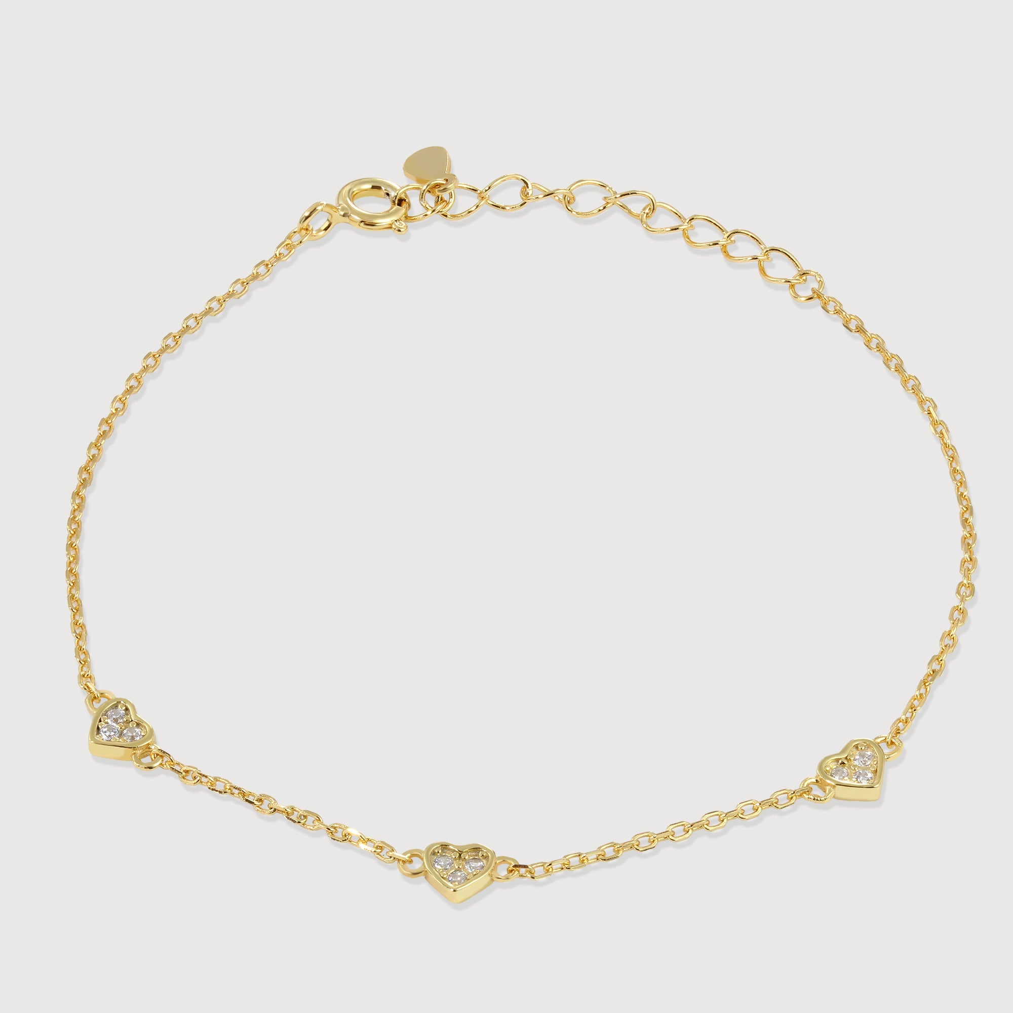 Heart S999 Silver Chain Bracelet with Color Variants