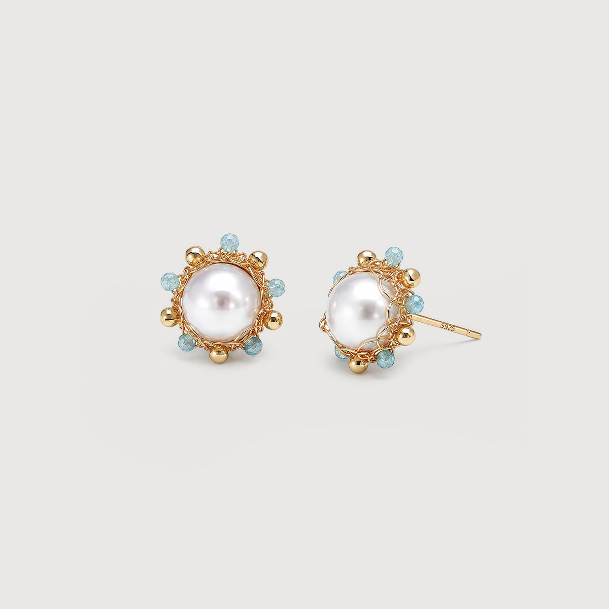 Gold-Plated Freshwater Pearl Stud Earrings