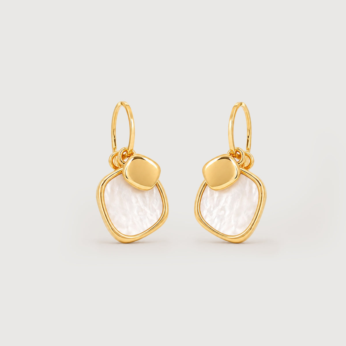 Shell Inlay Organic Drop Earrings