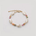 18K Gold-Plated Multicolor Baroque Pearl Bracelet