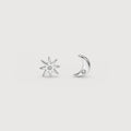 18K Gold-Plated S925 Moon & Star Stud Earrings