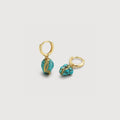 18K Gold-Plated Imitation Turquoise Drop Hoop Earrings