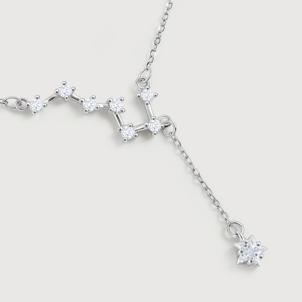 Constellation Drop Star Fine Silver Necklace