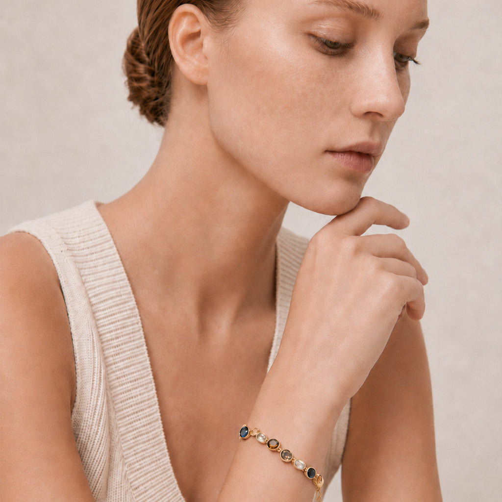 Gold-Plated Multicolor Crystal Bracelet