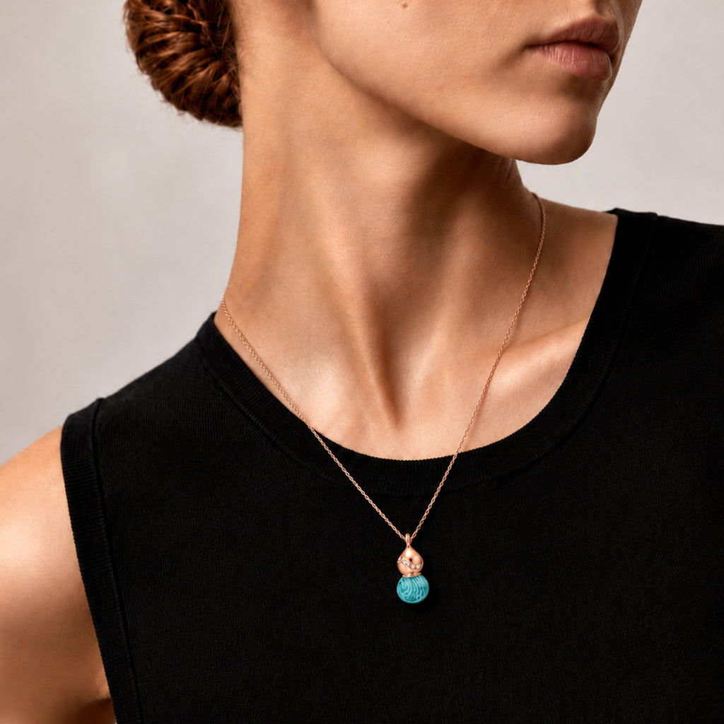 Turquoise-Tone Zircon Necklace