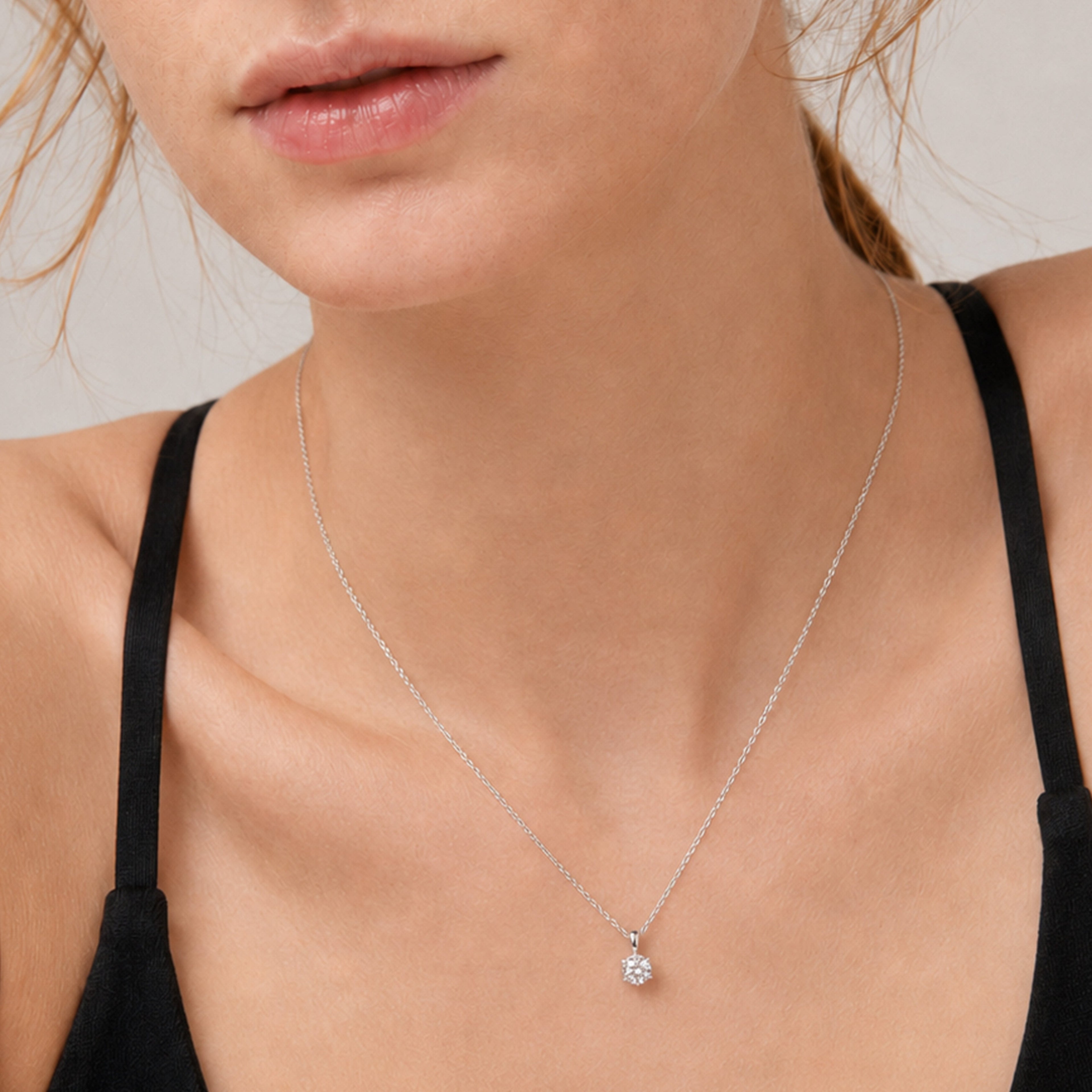 5A Cubic Zirconia Solitaire Necklace