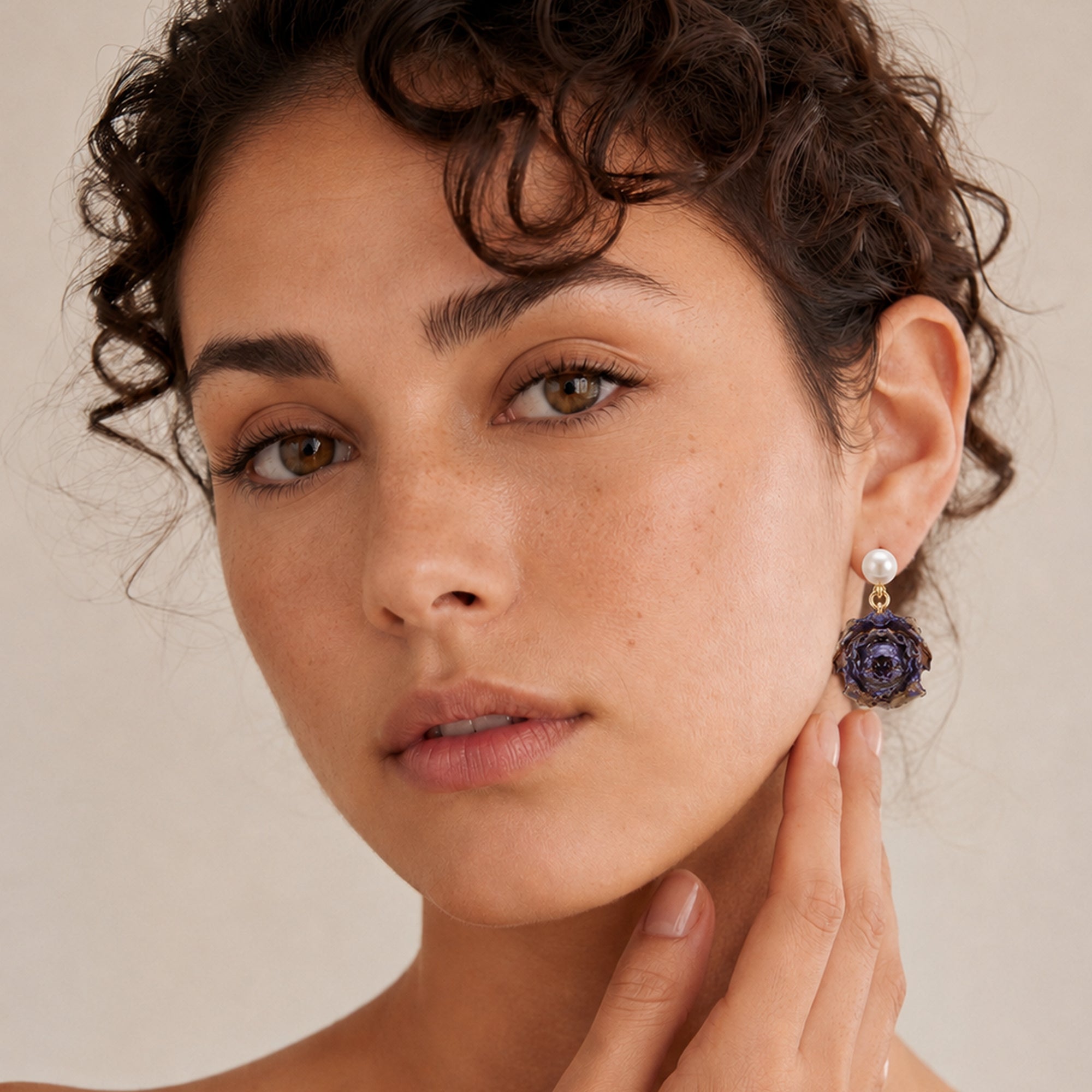 Resin Floral Pearl S925 Drop Earrings