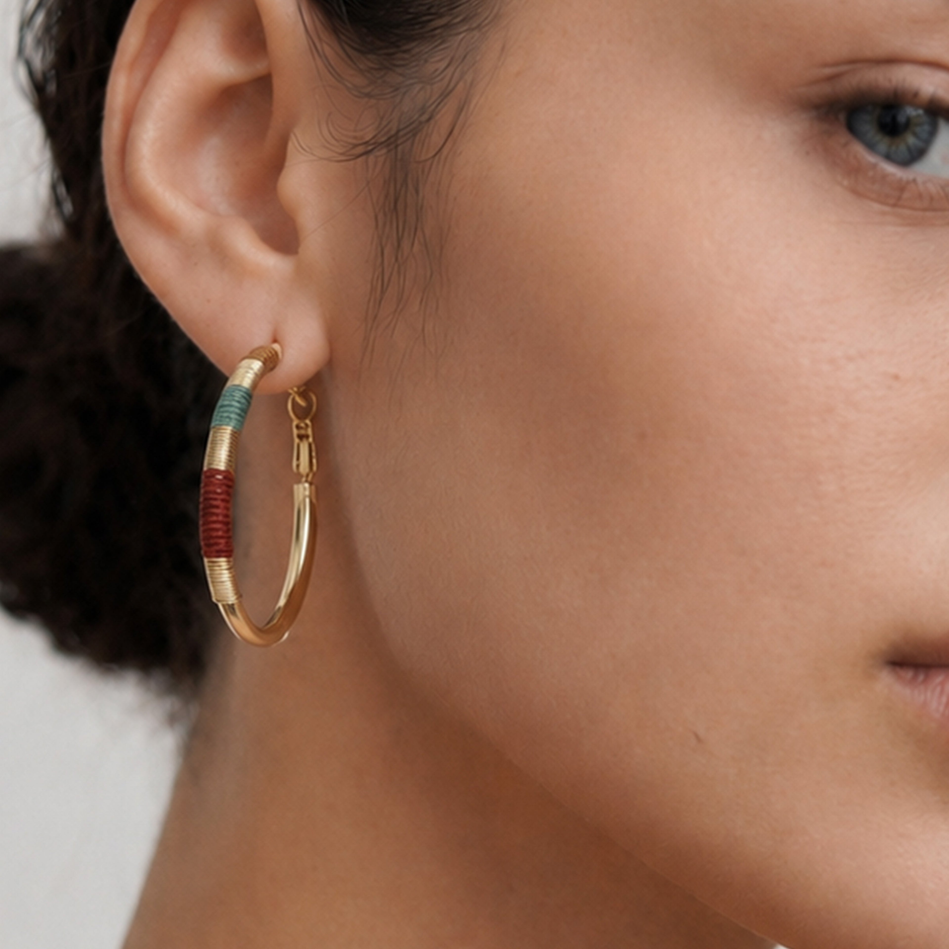 Multicolor Wrapped Hoop Earrings