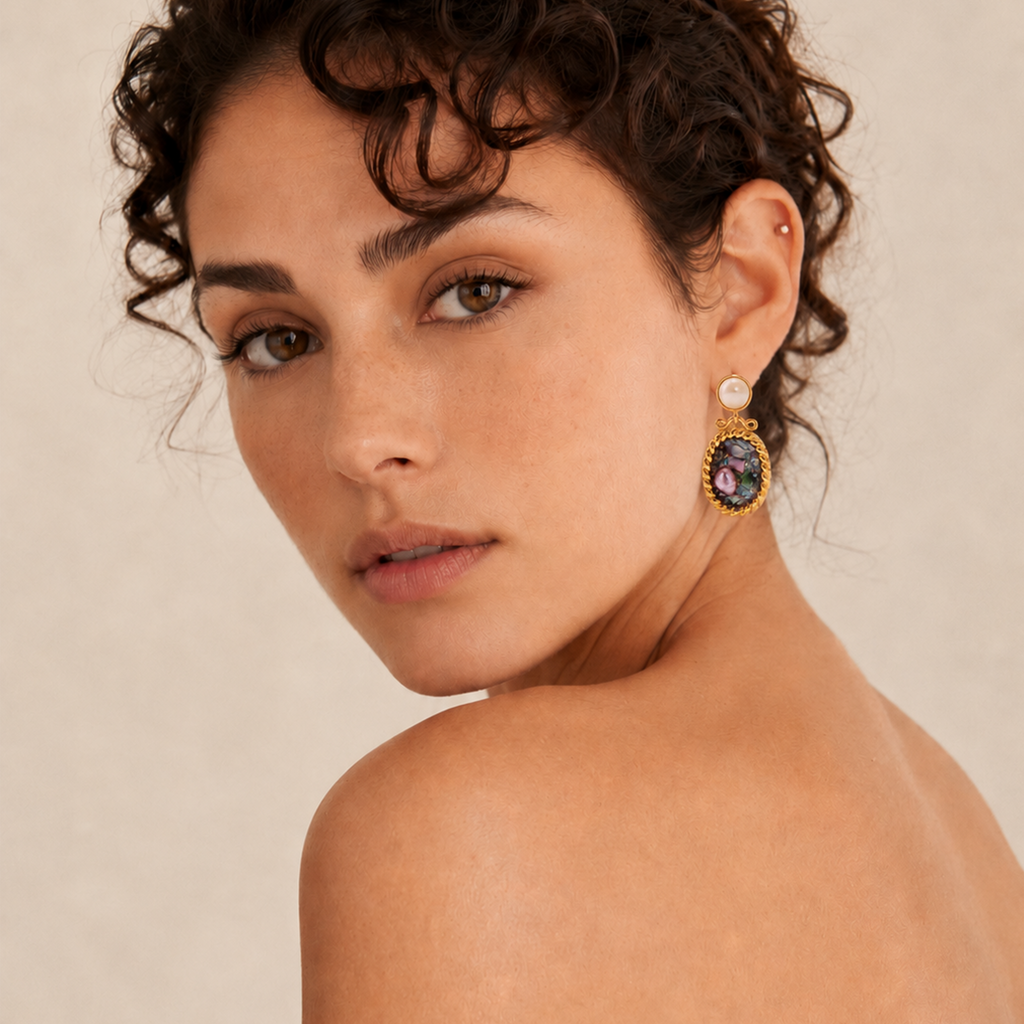 Freshwater Pearl & Shell S925 Drop Earrings