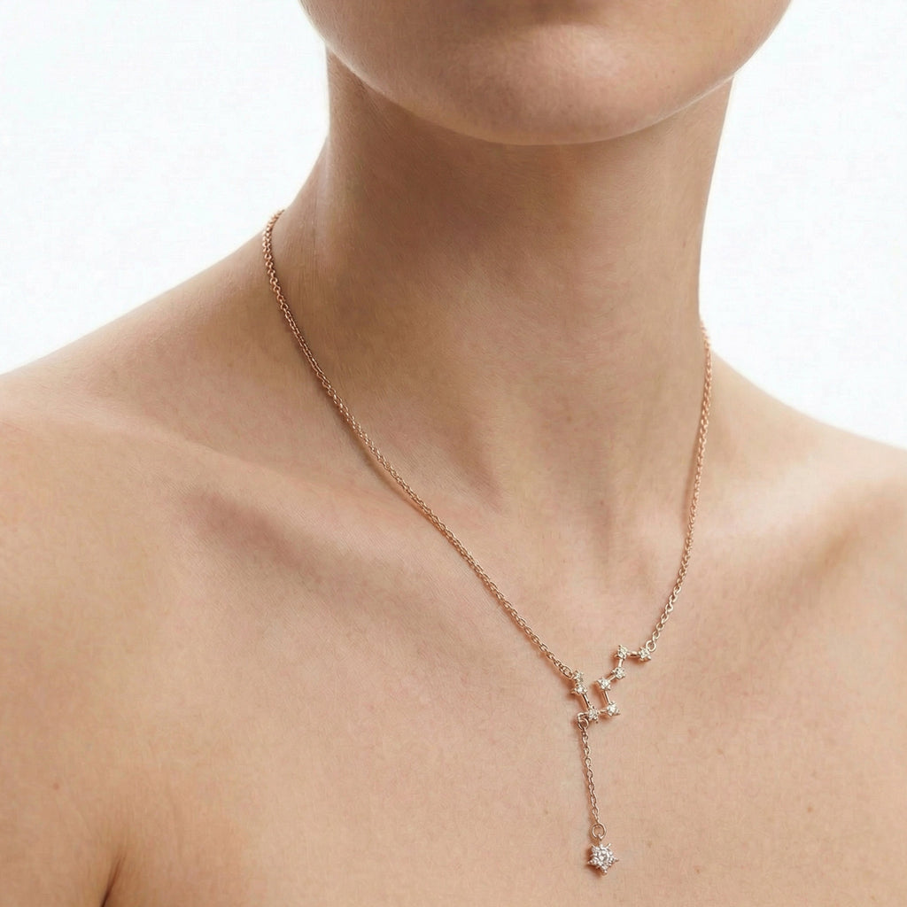 Constellation Drop Star Fine Silver Necklace