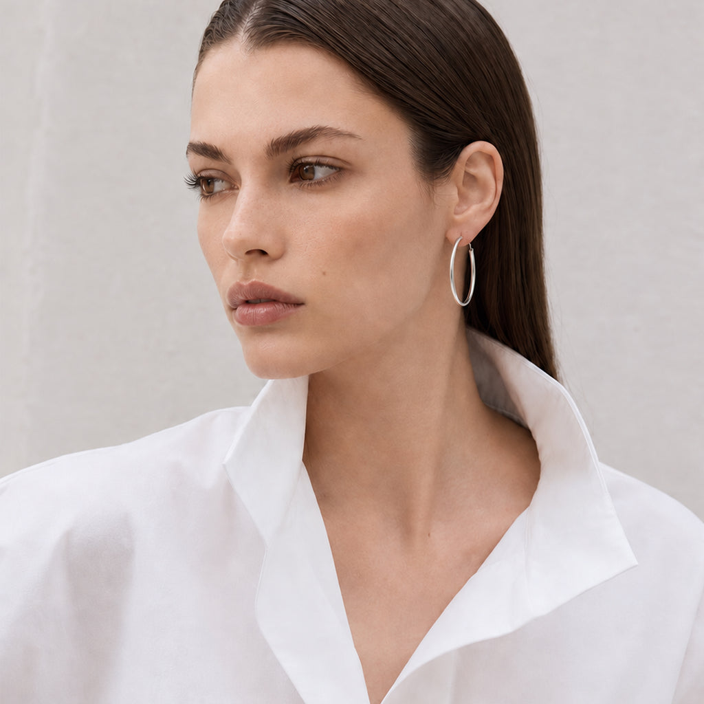 Large Polished Brass Hoop Earrings